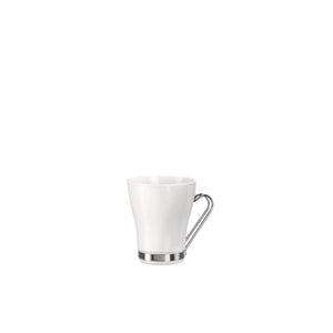 Bormioli Rocco Aromateca 7.5 oz. Opal Glass Cappuccino Cup with Stainless Steel Handle (Set of 4)
