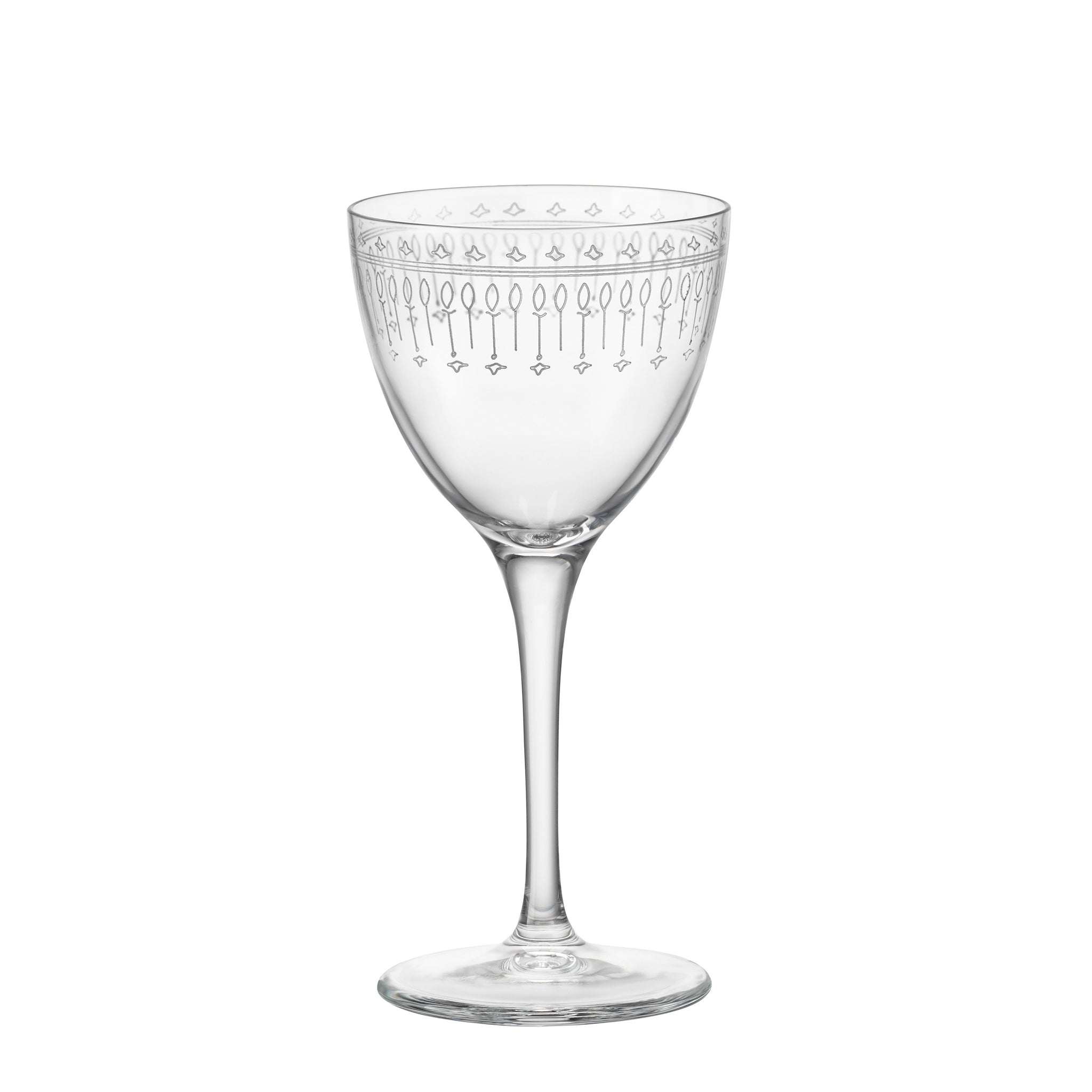 Bormioli Rocco Bartender 5.25 oz. Novecento Art Deco Nick & Nora Cocktail Glasses (Set of 6)