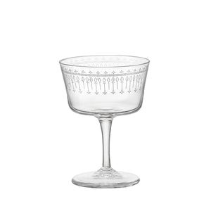 Bormioli Rocco Bartender 7.5 oz. Novecento Art Deco Fizz Cocktail Glasses (Set of 6)