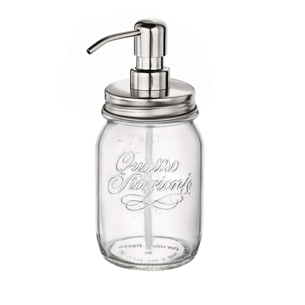 Quattro Stagioni 17 oz. Jar with Stainless Steel Pump (Set of 12