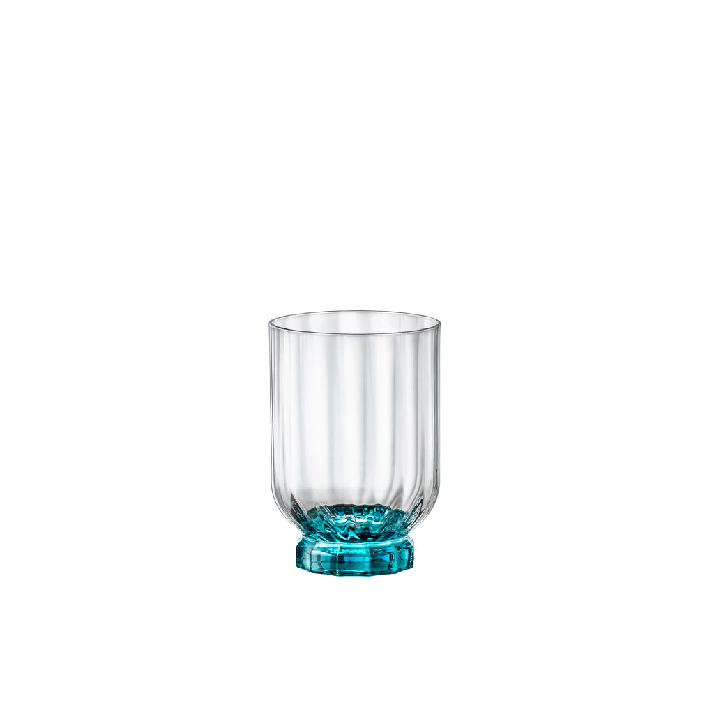 Blue Drinking Glass Set of 6 - Tumbler（12 Oz） Kitchen Glasses Diamond  Glassware，
