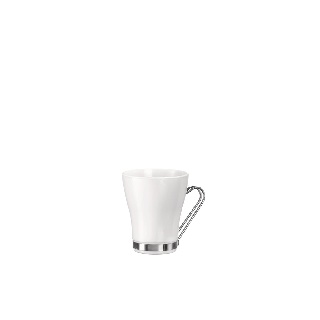 Aromateca 3.5 oz. Opal Glass Espresso Cup with Stainless Steel Handle (Set  of 4)