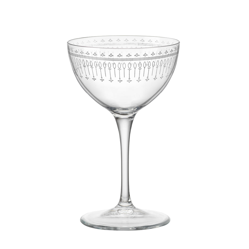 4 Vintage Etched Cocktail Martini Glasses Set of 4 -  Sweden