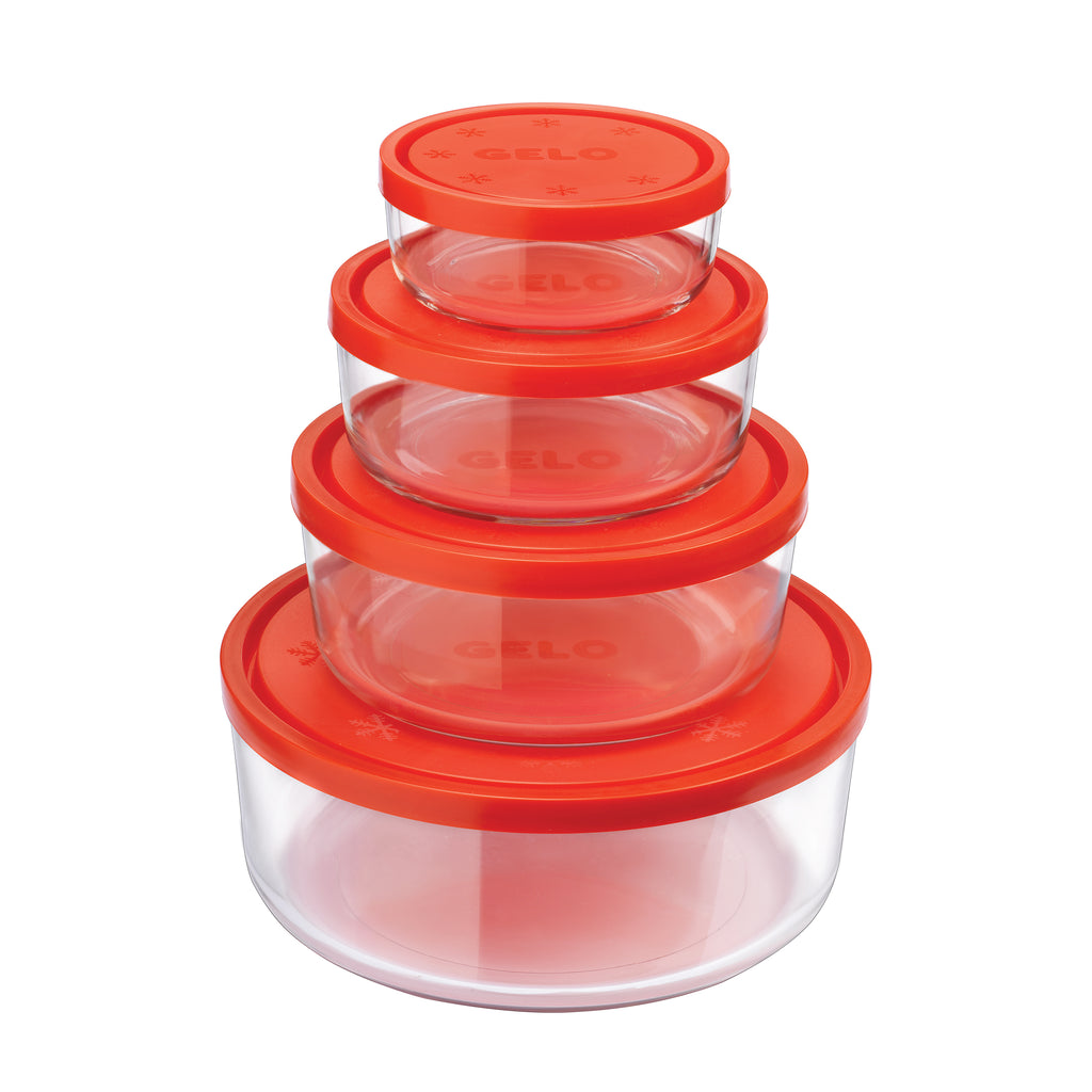 Round Metal Container with Lid - Large 8in - Pastel Red The Lucky