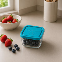 Side view of Frigoverre 1-Cup Square Food Storage Container (Set of 12)