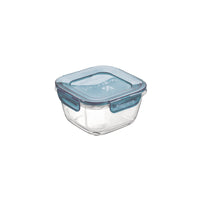 Side view of Frigoverre Evolution 14.25 oz. Square Food Storage Container, Gray Lid (Set of 12)