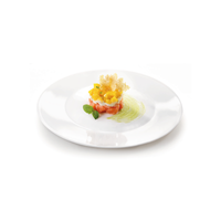 Side view of Grangusto 13" Opal Glass Round Serving Platter (Set of 12)