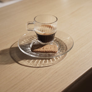 Barshine 3 oz. Espresso Stackable Coffee Glasses & saucer