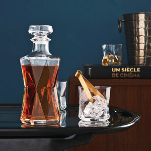 Bormioli Rocco Cassiopea 7pc Whiskey Set (1 Decanter + 6 Rocks Glasses)