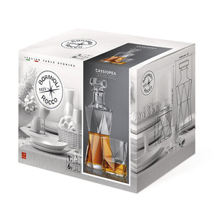 Bormioli Rocco Cassiopea 7pc Whiskey Set box