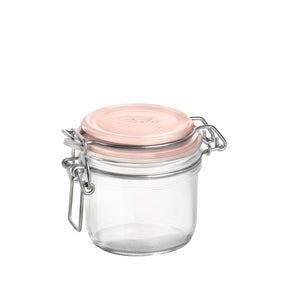 Bormioli Rocco Color Palette 6.75 oz. Fido Food Storage Jar, Pink (Set of 12)