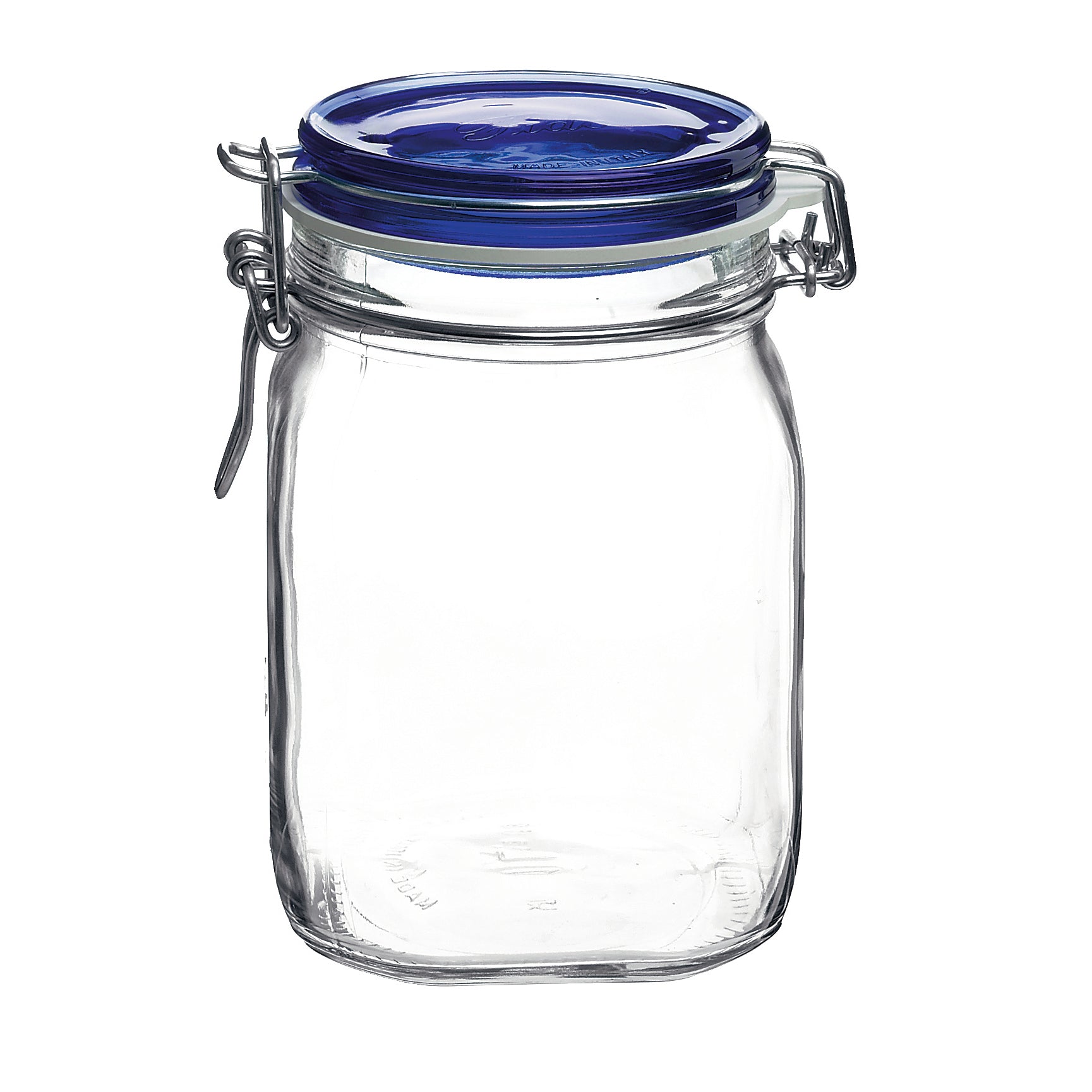 Bormioli Rocco Fido 33.75 oz. Food Jar, Blue Top (Set of 12)