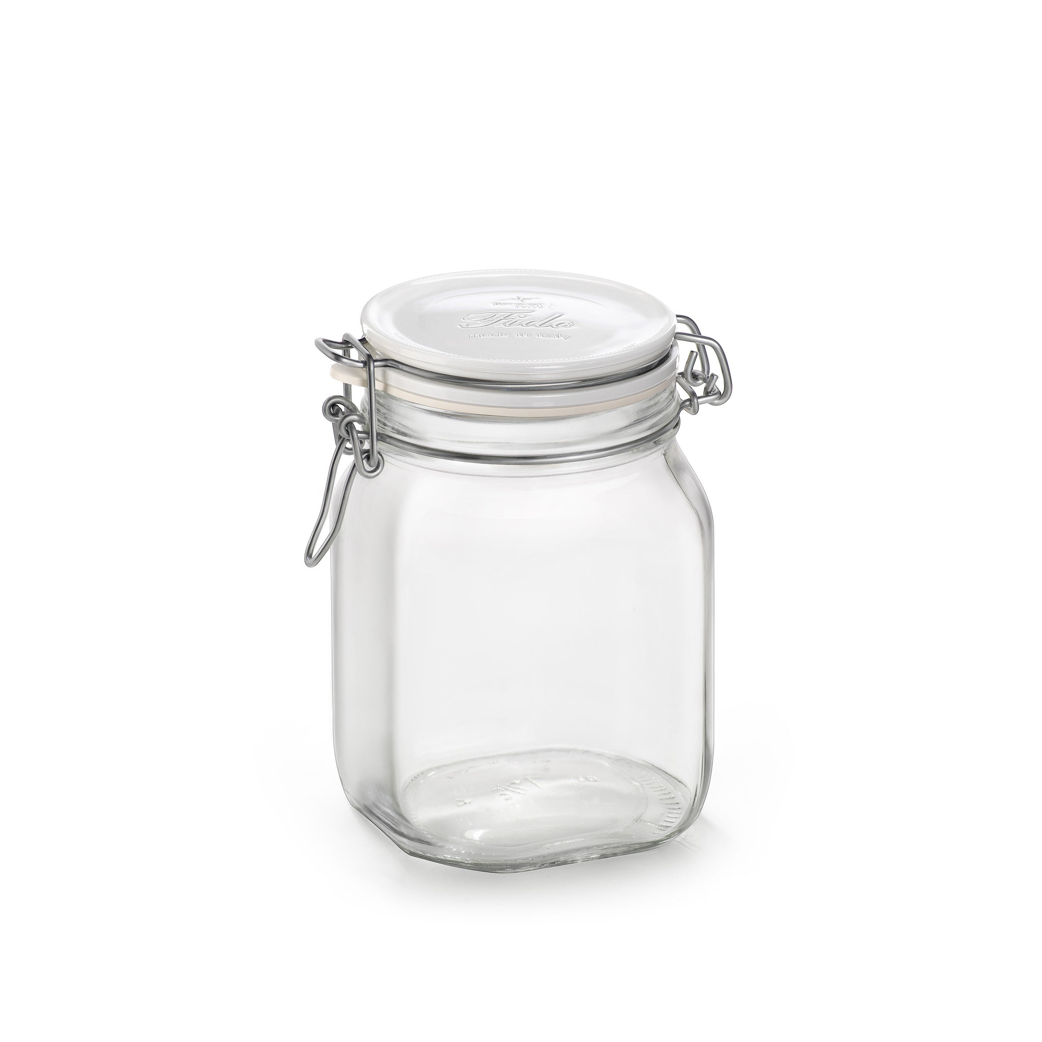 Bormioli Rocco Fido 33.75 oz. Food Jar, White Top (Set of 12)