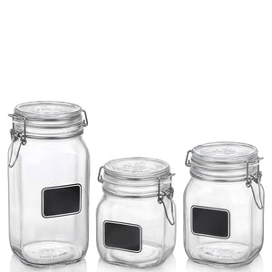 Bormioli Rocco Fido 50.75 oz. Food Jar, Chalkboard (Set of 12)