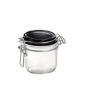 Bormioli Rocco Fido 6.75 oz. Food Jar, Black Top (Set of 12)