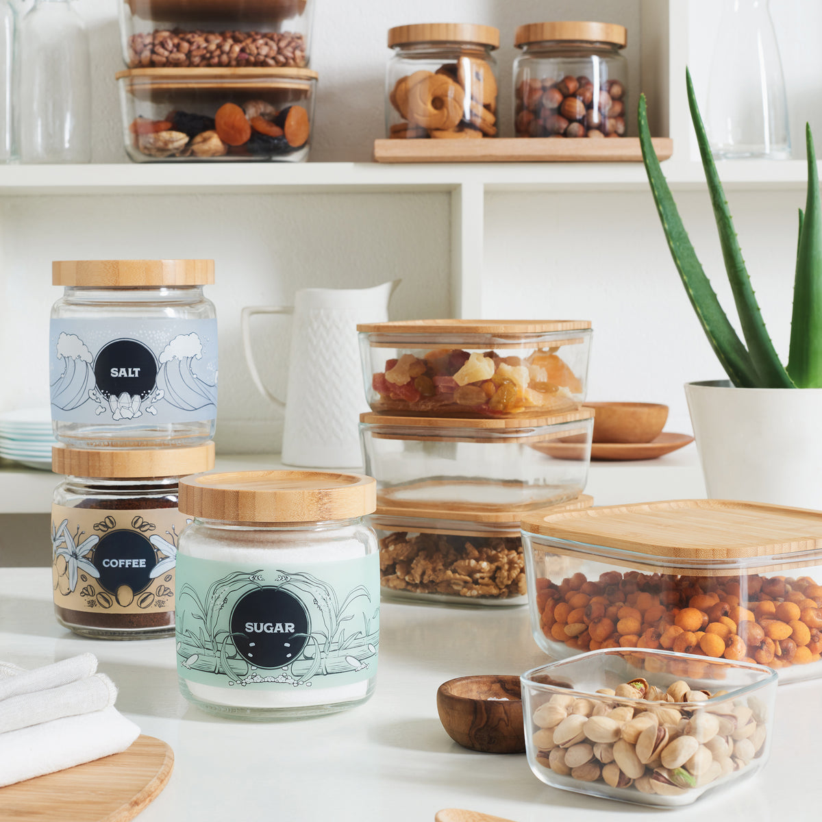 Bormioli Rocco Frigoverre 11.75 oz. Bamboo Square Food Storage Container (Set of 12)