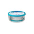 Clear Frigoverre Brillante 3pc Set nested glass containers with blue lid on a white background