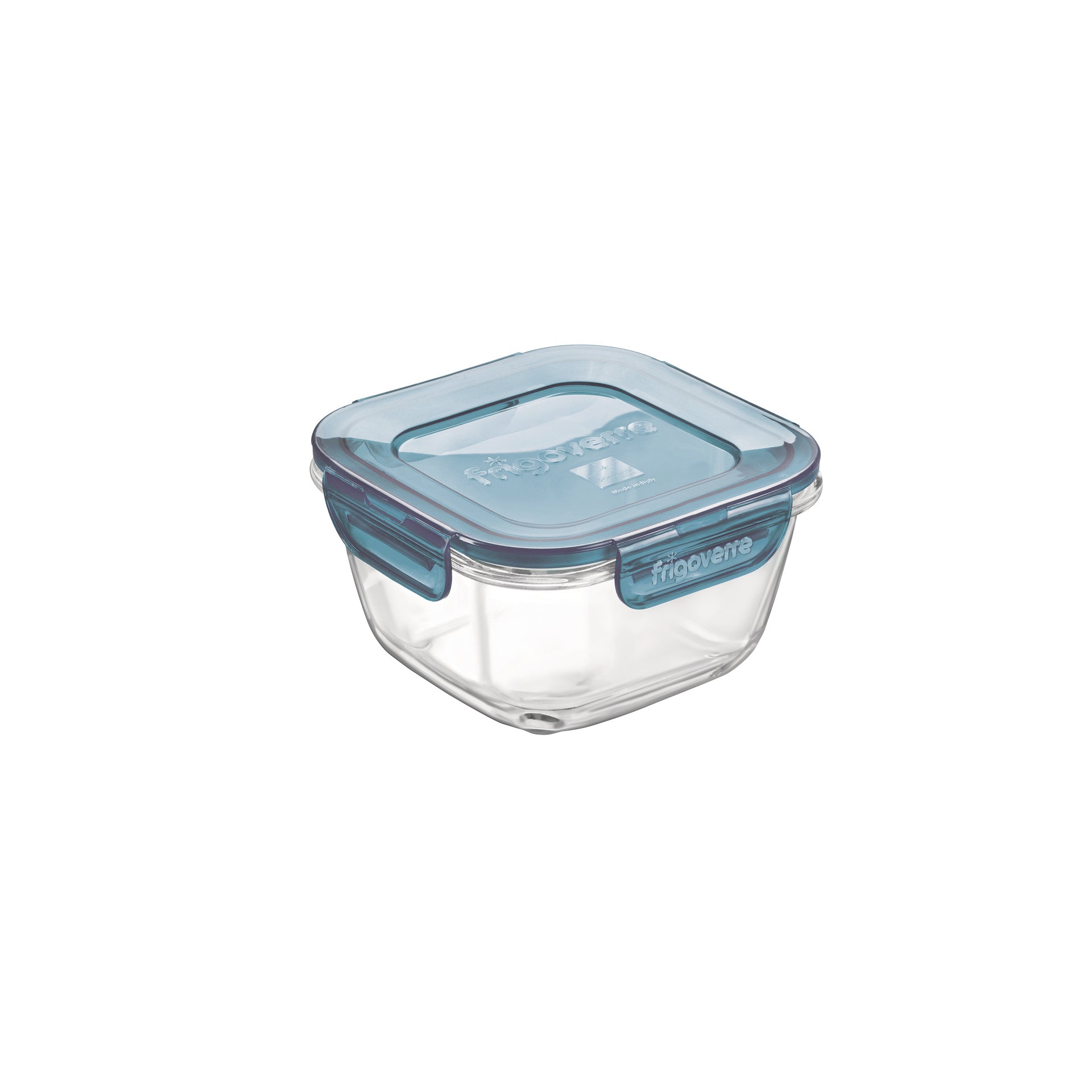 Bormioli Rocco Frigoverre Evolution 14.25 oz. Square Food Storage Container, Gray Lid (Set of 12)