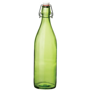 Bormioli Rocco Giara Bottle 33.75 oz. Swing Top Bottle, Green (Set of 6)