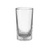 A clear Graphics Cooler glass with reflective elegance, featuring intricate engravings at the base.