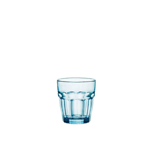 Bormioli Rocco Rock Bar 9.25 oz. Rocks Stackable Drinking Glasses, Ice Blue (Set of 6)
