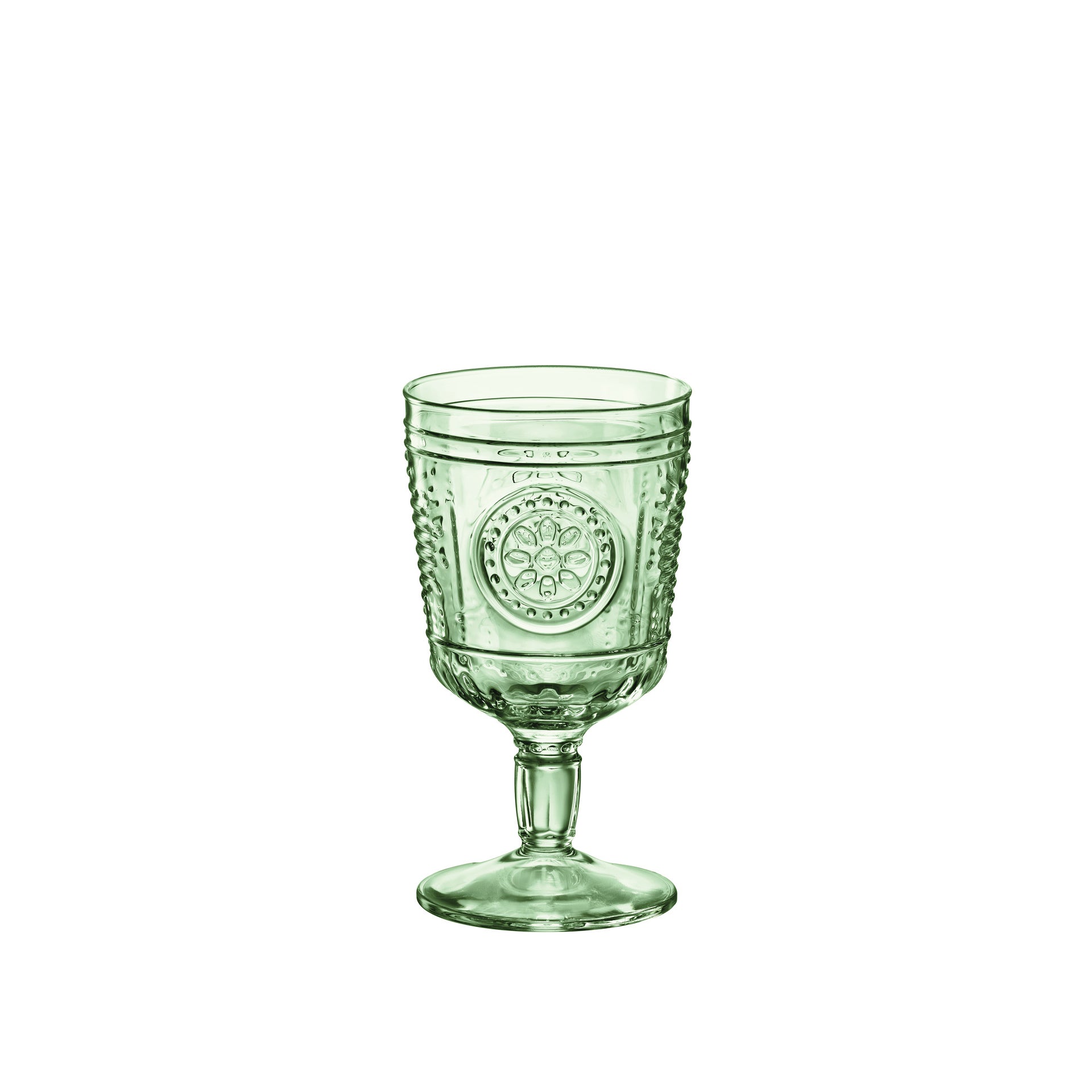 Bormioli Rocco Romantic 10.75 oz. Stemware Cocktail Drinking Glasses, Pastel Green (Set of 4)