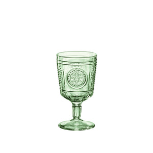 Bormioli Rocco Romantic 10.75 oz. Stemware Cocktail Drinking Glasses, Pastel Green (Set of 4)