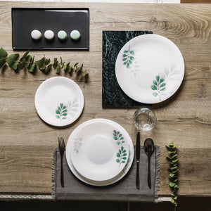 Bormioli Rocco White Moon Botanica 7.75" Opal Glass Dessert Plate, Green (Set of 24)