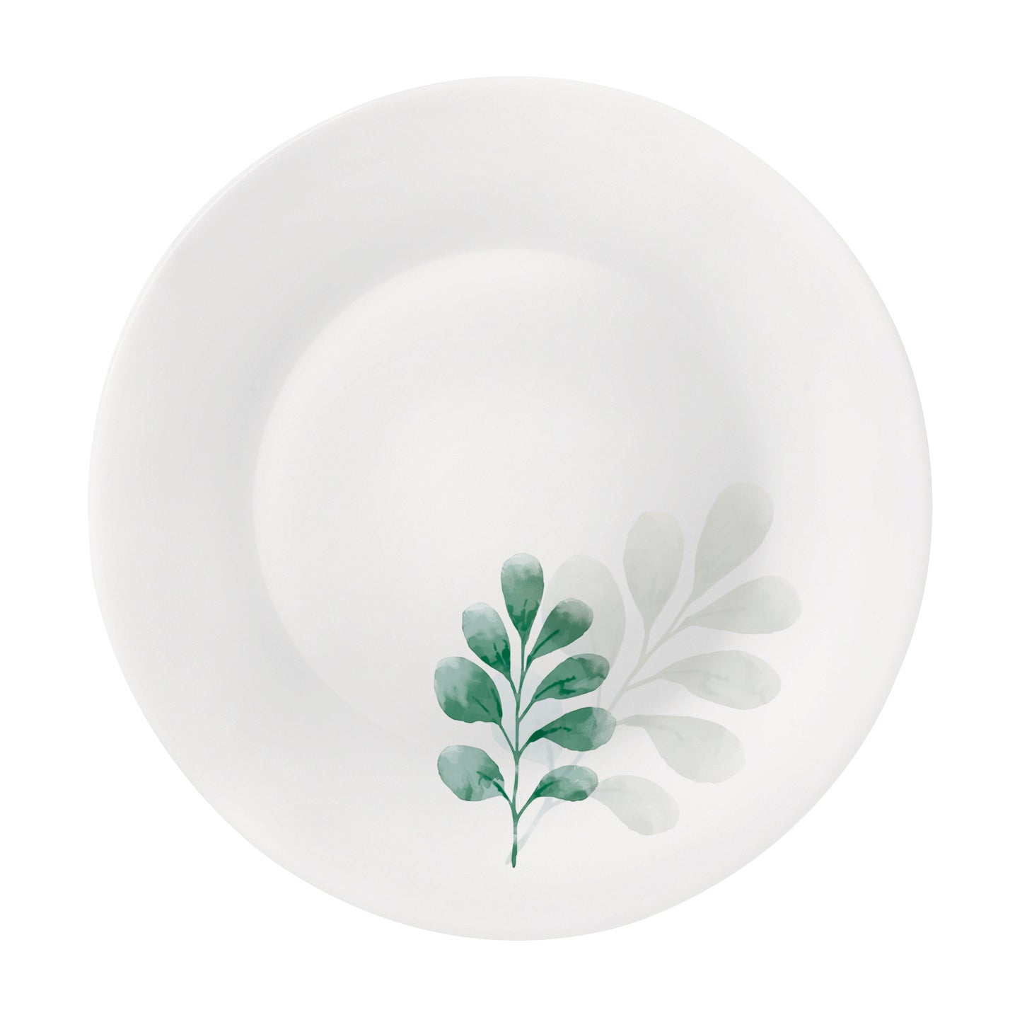 Bormioli Rocco White Moon Botanica 7.75" Opal Glass Dessert Plate, Green (Set of 24)