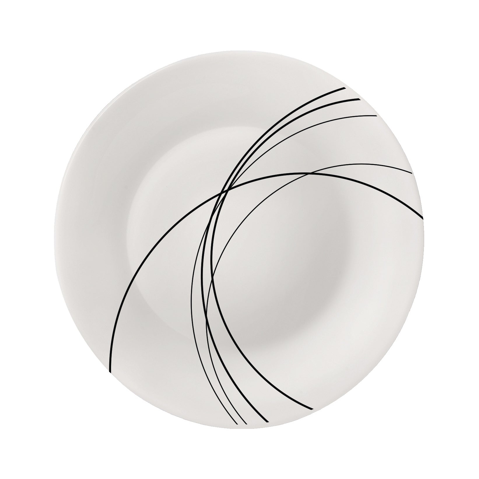 Bormioli Rocco White Moon Botanica 7.75" Opal Glass Dessert Plate, Linee (Set of 24)