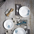 Bormioli Rocco White Moon Botanica 9" Opal Glass Soup Plate, Blue (Set of 24)