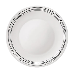 Bormioli Rocco White Moon Chiaroscuro 10.75" Opal Glass Dinner Plate, Linee (Set of 24)