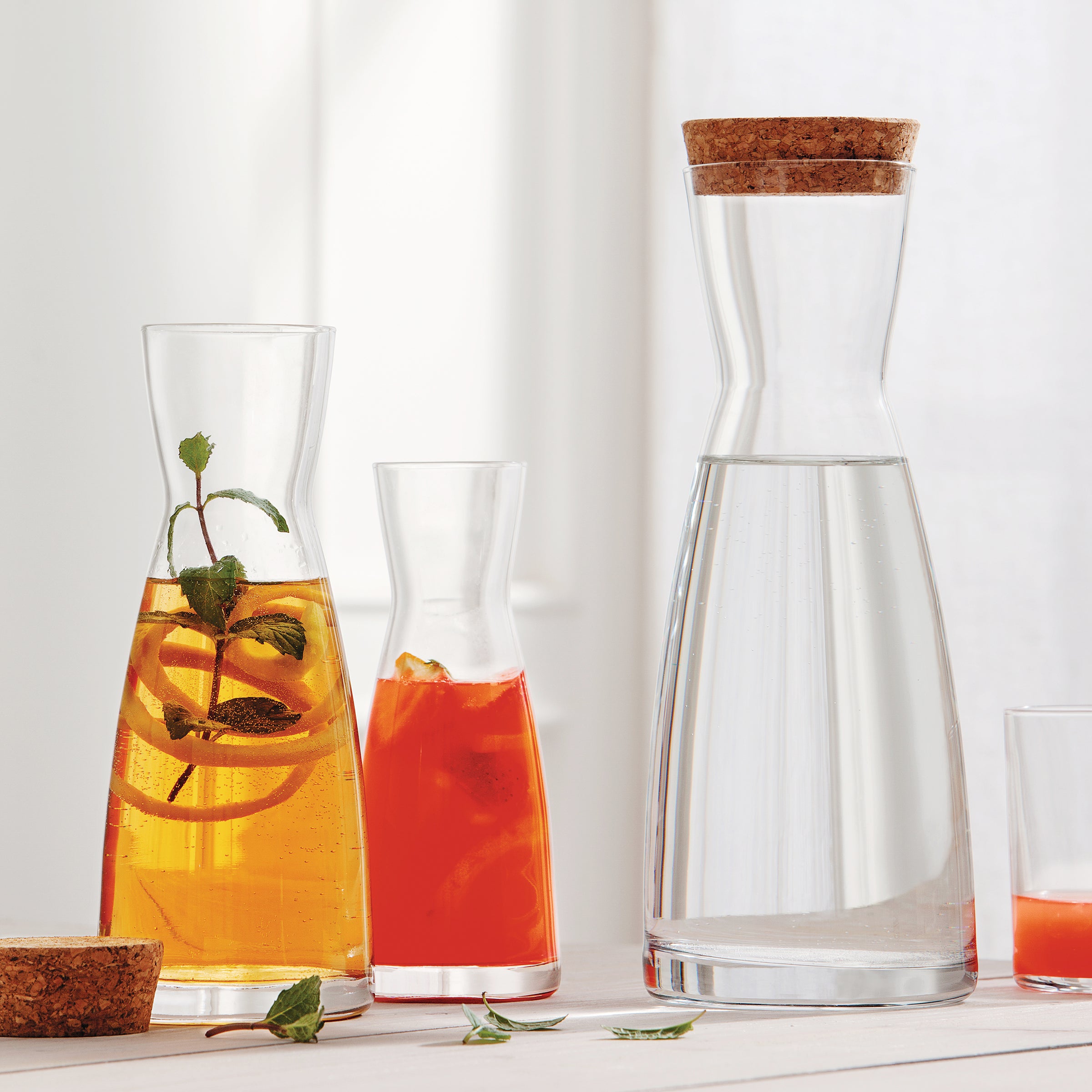 Bormioli Rocco Ypsilon 36.5 oz. Carafe with Cork Top (Set of 6)