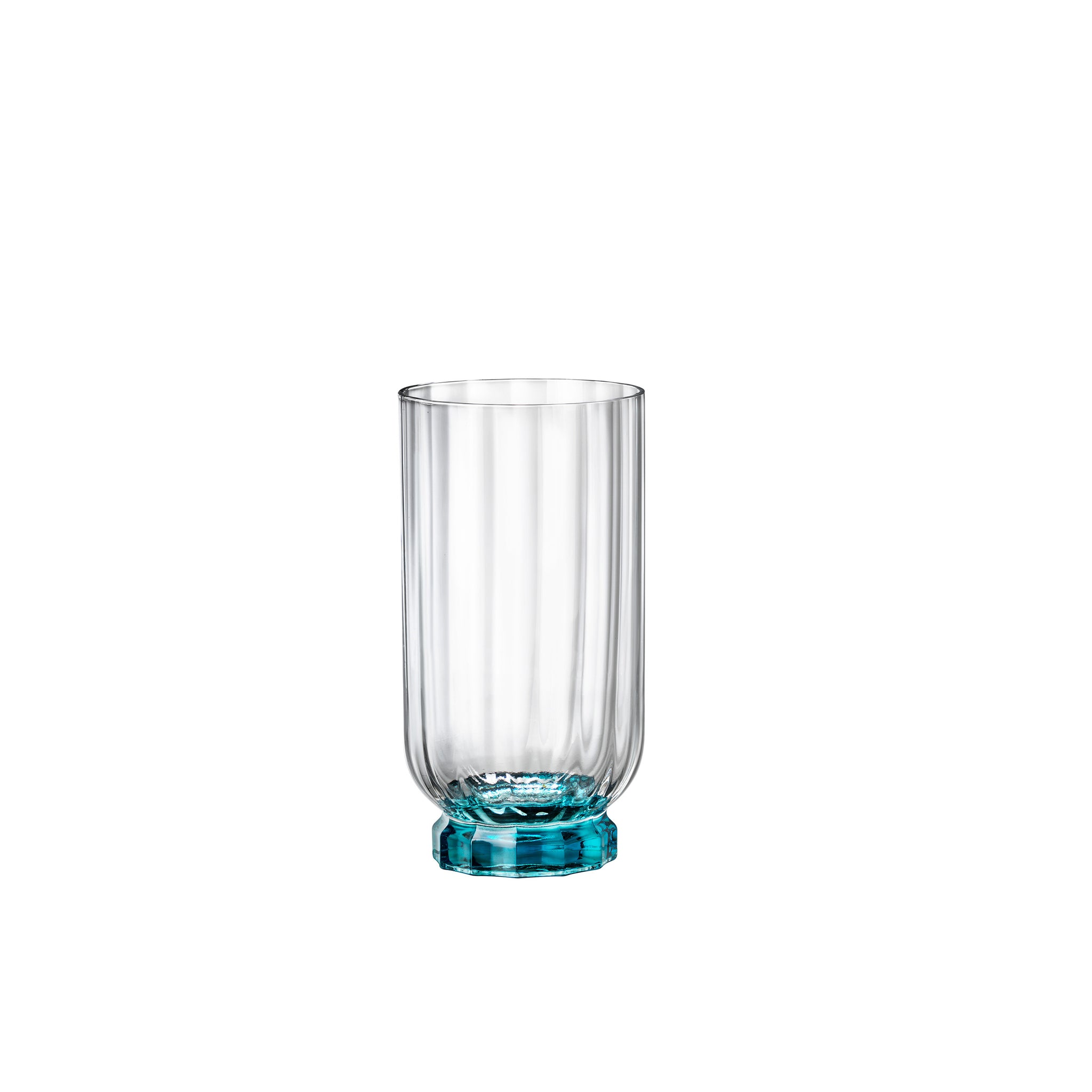Florian 14.5 oz. Beverage Drinking Glasses, Lucent Blue (Set of 4)