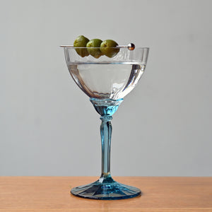 Bormioli Rocco Florian 8.10 oz. Champagne / Martini Cocktail Glasses, Lucent Blue (Set of 4)