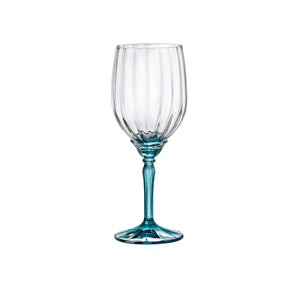 Florian 12.8 oz. White Wine / Spritz Glasses, Lucent Blue (Set of 4)