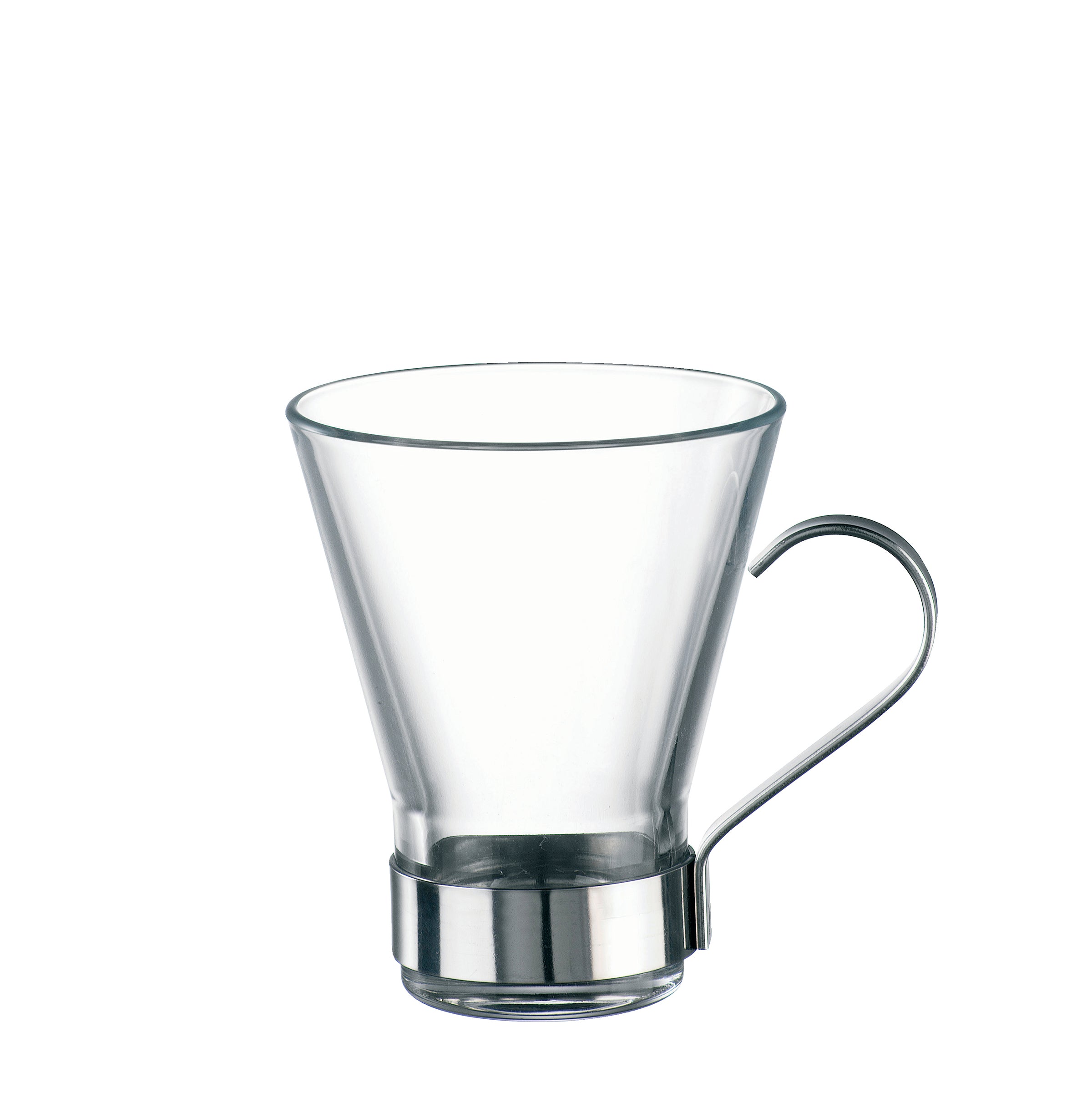 Bormioli Rocco White Cappuccino Coffee Cup Glasses with Stainless Stee – FG  Kitchen