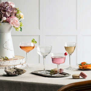 Set of 6 Small Stem Martini Glasses for Cocktails, Desserts