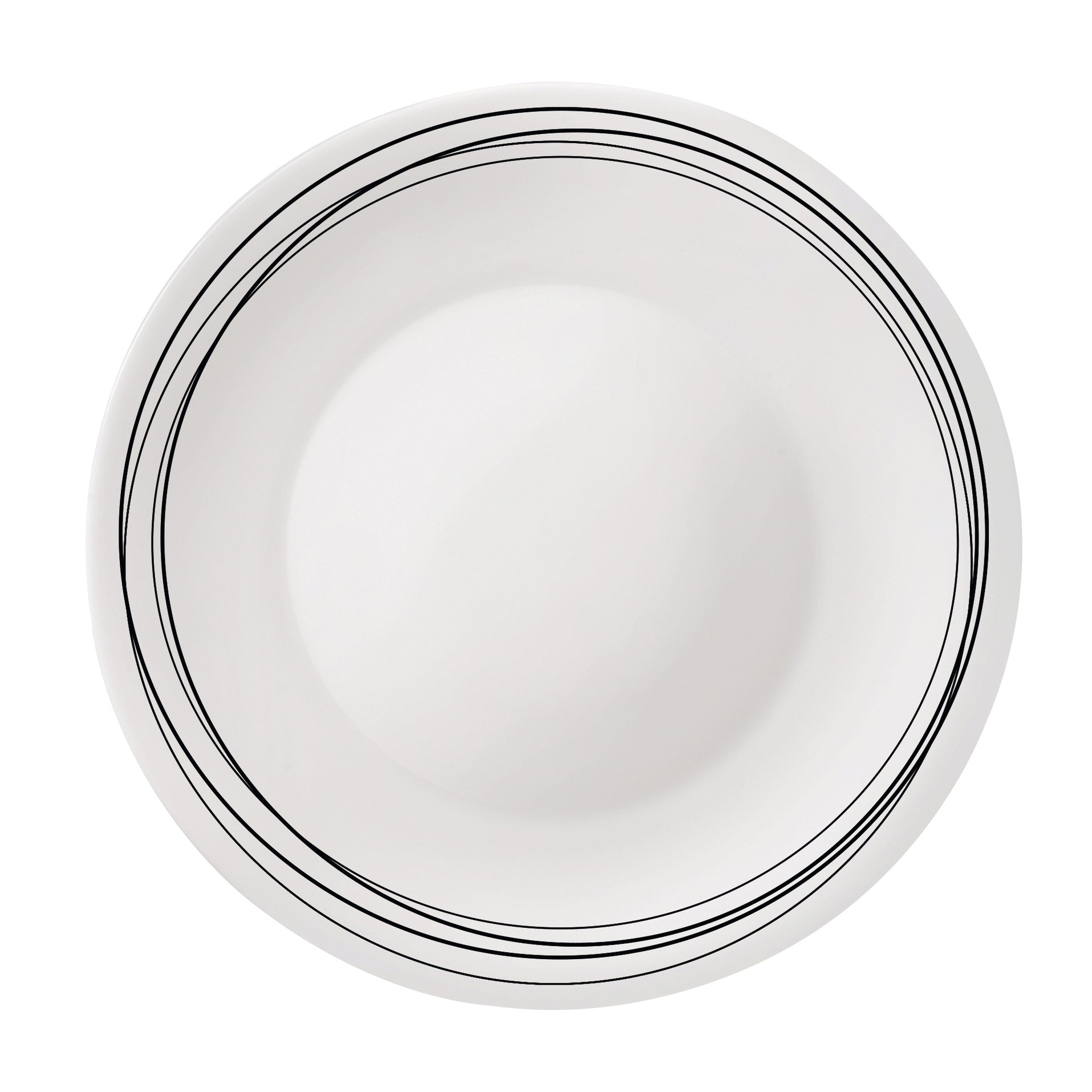 White Moon Chiaroscuro 10.75" Opal Glass Dinner Plate, Linee (Set of 24)