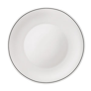 White And Black Round Gold Stroke Ceramic Dinner Plate Set