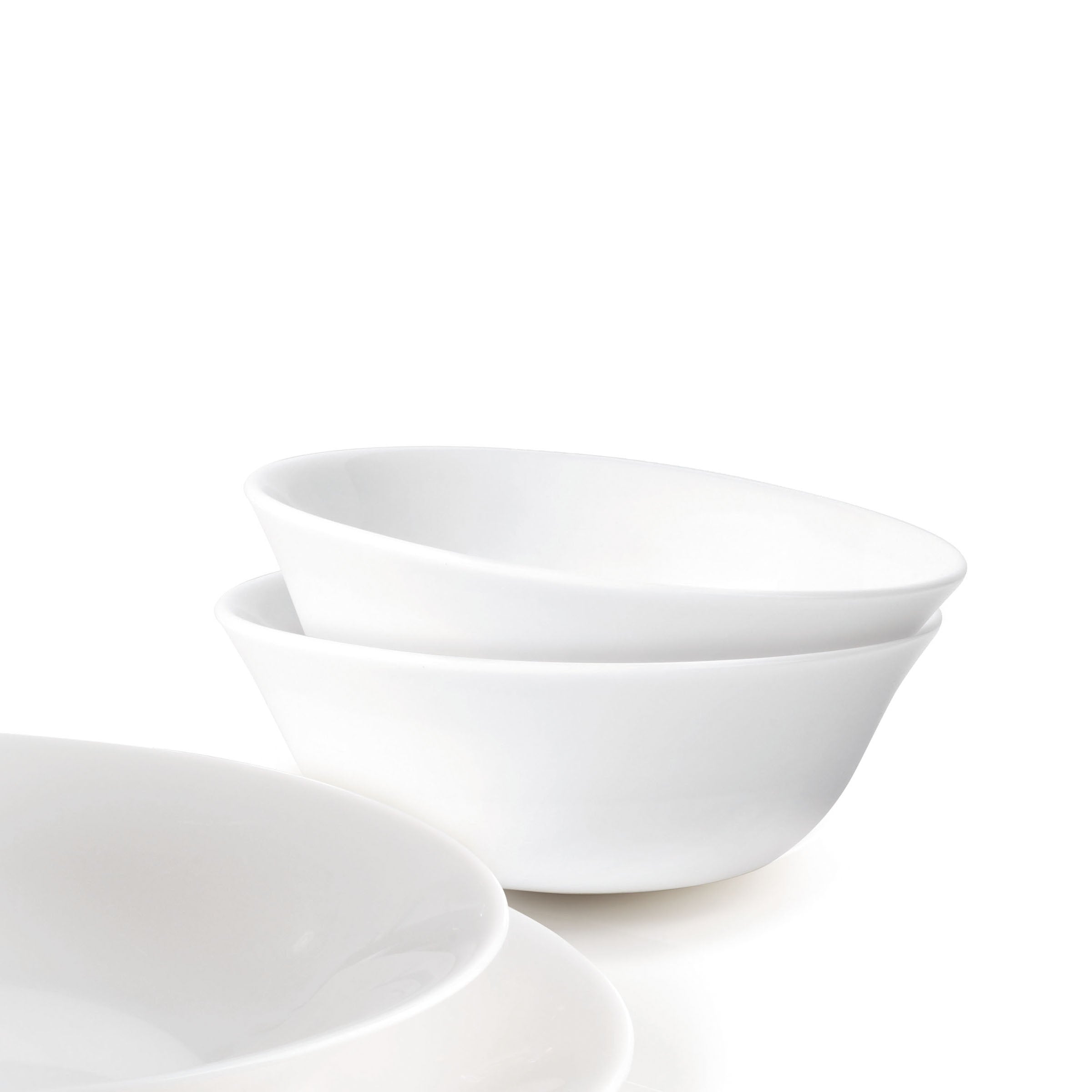 Bormioli Rocco 18 piece White Moon Dinnerware, Sets For 6,  Tempered Opal Glass Dishes, Dishwasher & Microwave Safe.: Dinnerware Sets