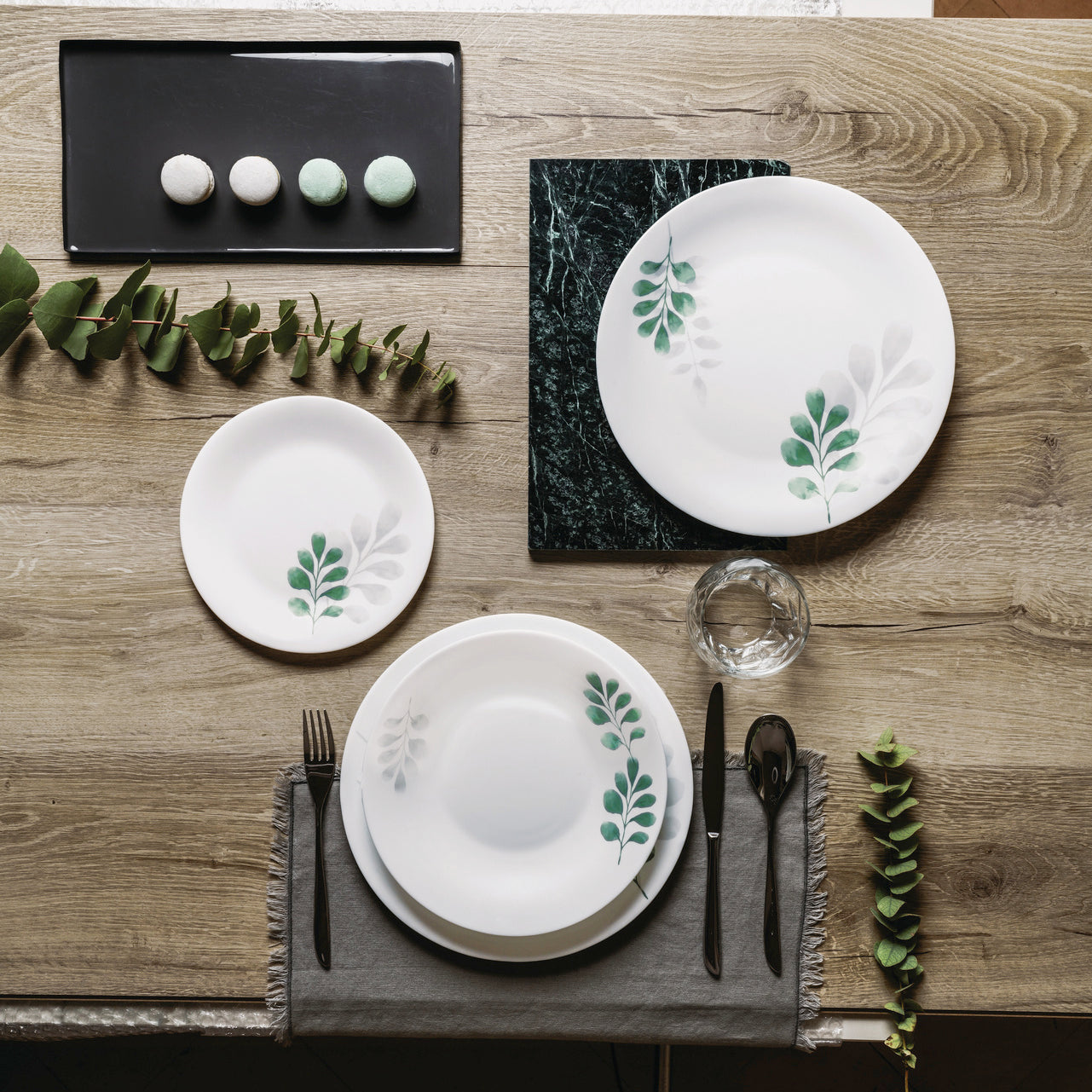 Bormioli rocco set 6 piatti opale botanica verde piano cm27 : :  Casa e cucina