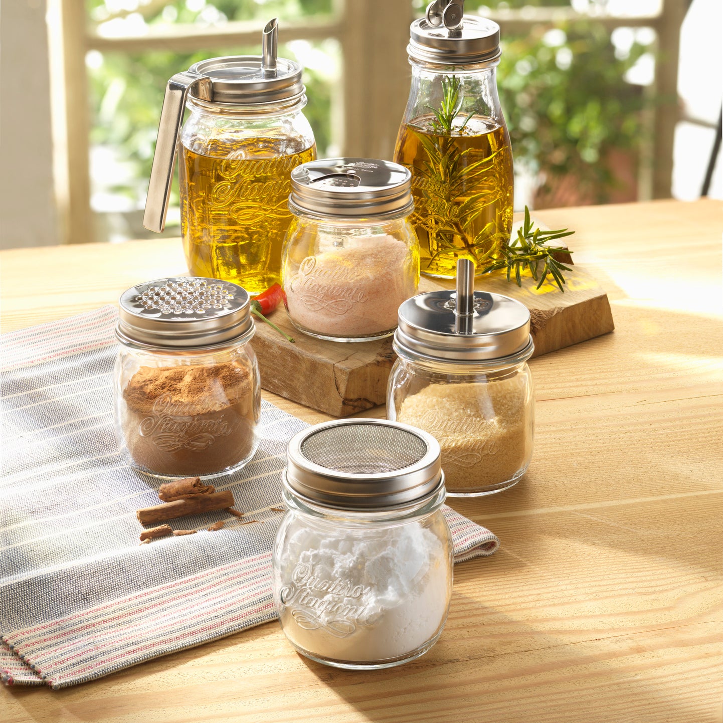 Small Glass Spice Jar by Bormioli Rocco - Golden Gait Mercantile