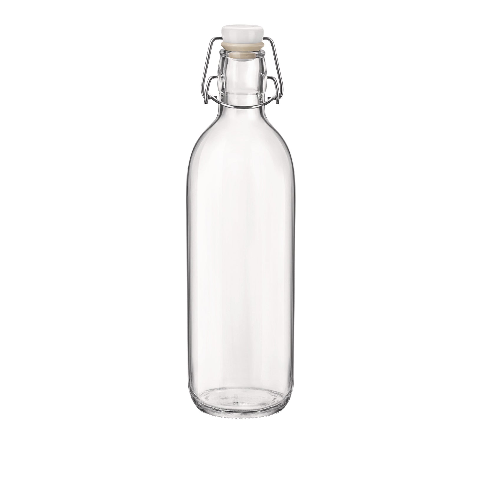 Bormioli Rocco 250 ml Square Clear Swing Top Bottles  ::Swing  Top Glass Bottles::Glass Packaging Solutions, LLC