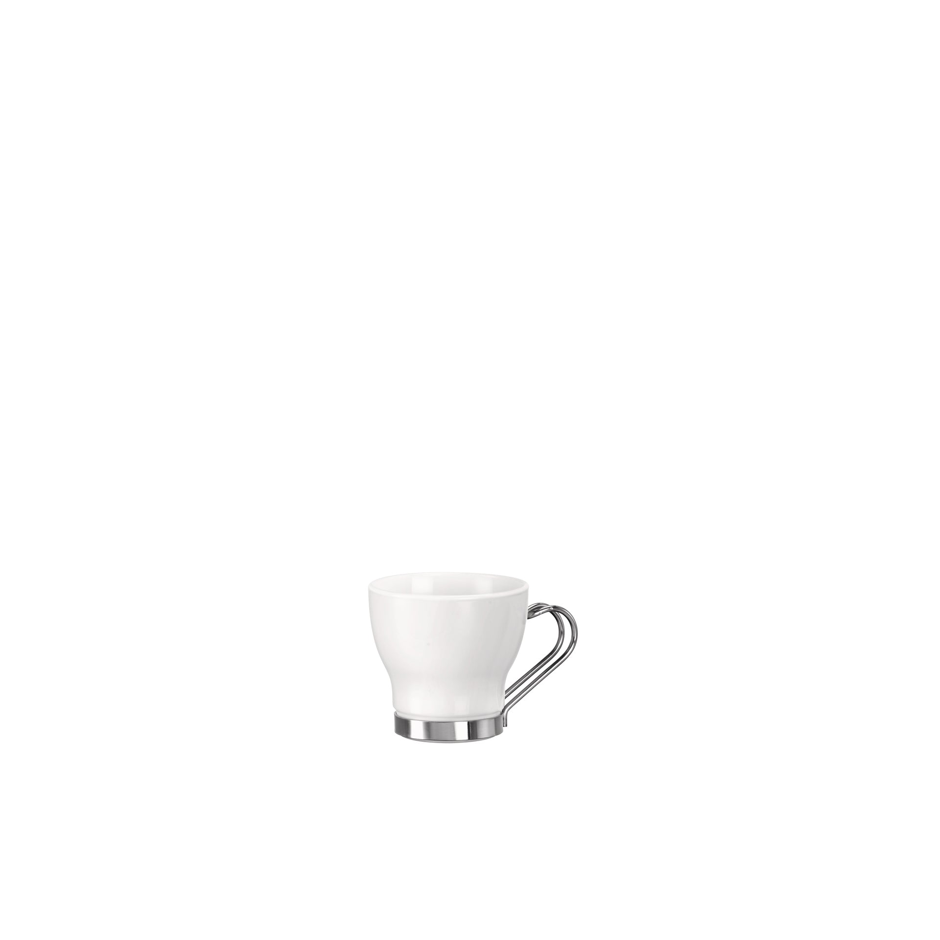 Aromateca 3.5 oz. Opal Glass Espresso Cup with Stainless Steel Handle (Set of 4)