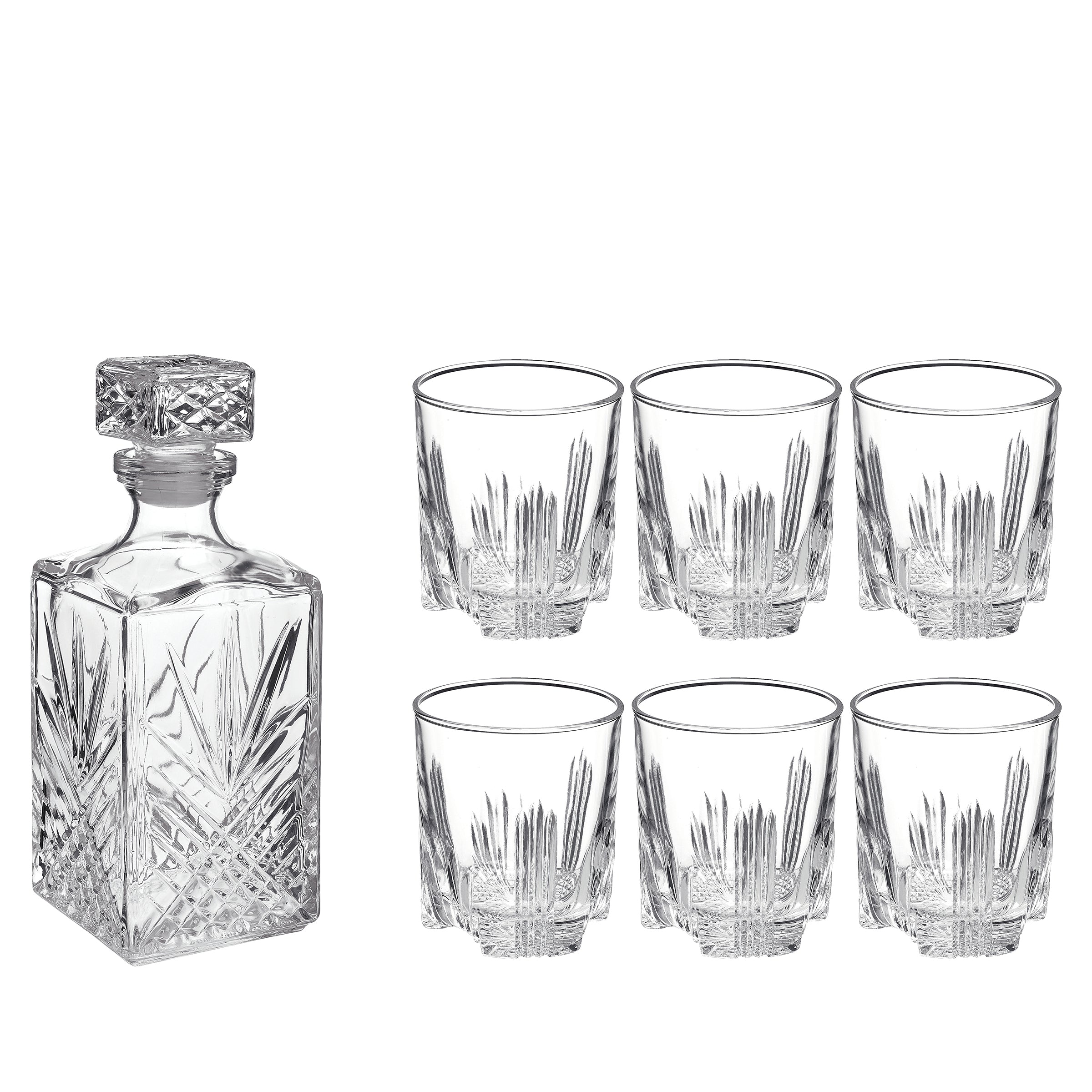 Service à whisky verres transparents et carafe BORMIOLI : la